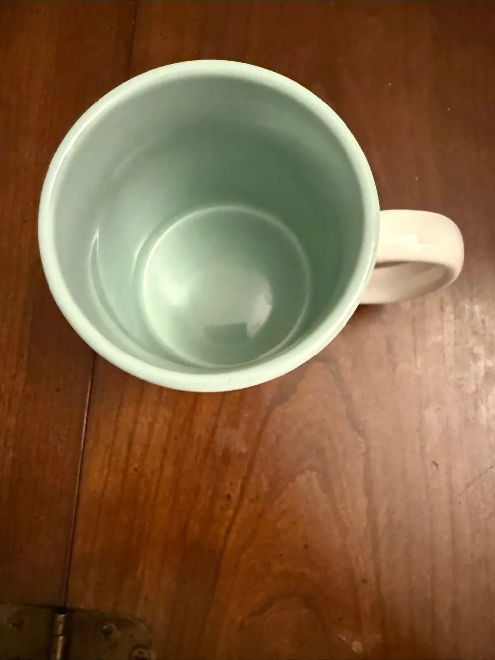 Hola Bonita White Ceramic Mug with Mint Interior